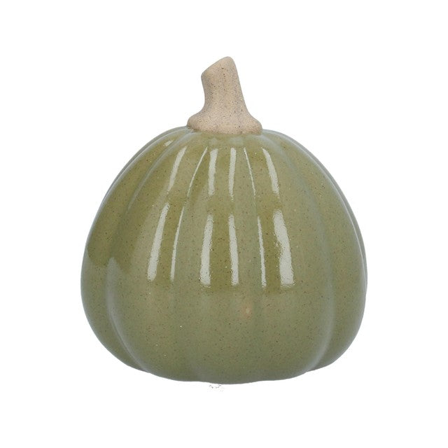 Gisela Graham green earthenware squash ornament 13x12.4x12.4cm autumn halloween, UK version