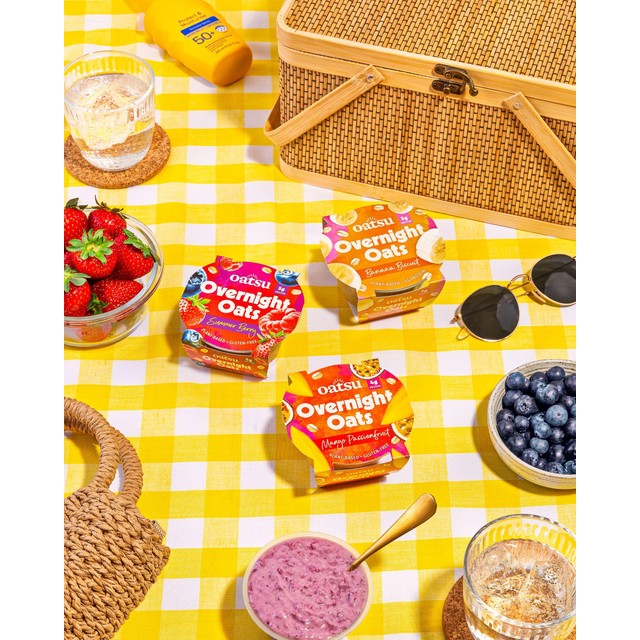 Oatsu banana biscuit overnight oats 160g, imported from the UK