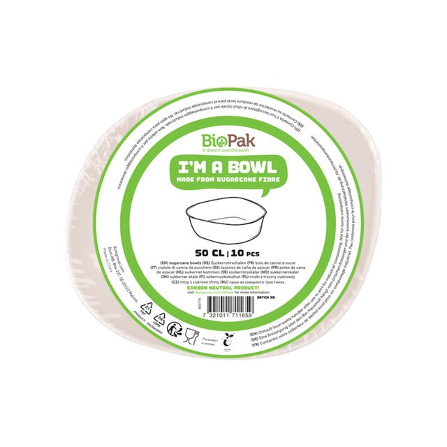 Duni Bio white bagasse 14cm party bowls (British brand)