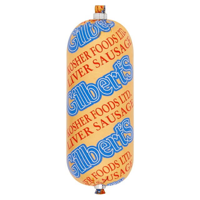 Gilberts cooked beef liver sausage with onions 227g, UK version