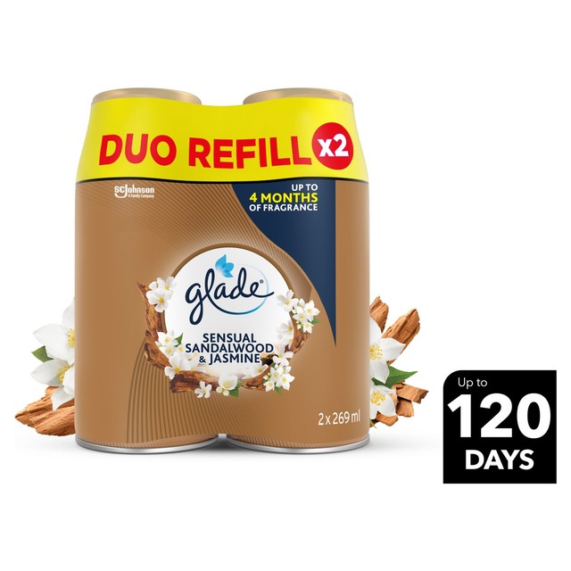 Glade Automatic Spray Air Freshener Refill Sandalwood & Jasmine 2 x 269ml, UK version