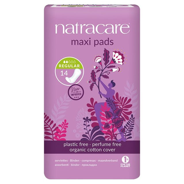 Natracare Maxi Pads Regular period pads, imported from the UK