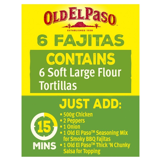 Old El Paso Large Super Soft Flour Tortillas Wraps 6 Pack 350G