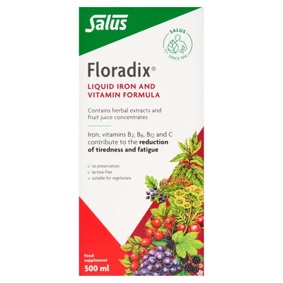 Floradix Liquid Iron and Vitamin Formula Dietary Supplement 500ml