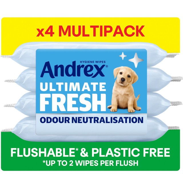 Andrex Ultimate Fresh Odour Control Wipes Quad Pack - British product