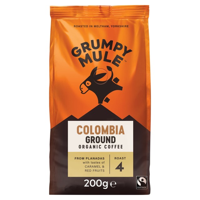 Grumpy Mule Organic Colombia ground coffee 200g, UK version