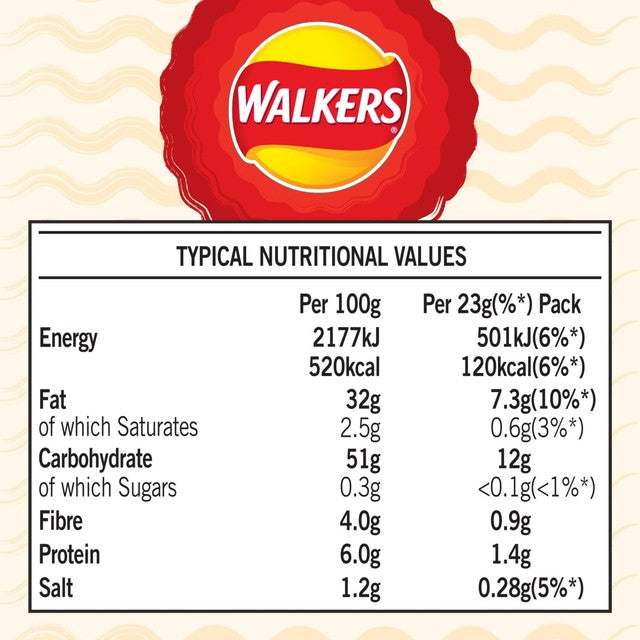 Walkers Crinkles simply salted crisps multipack 5 x 23g (British brand)