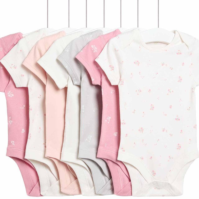 M&S floral bodysuit 7 pack 18-24 months, imported from the UK