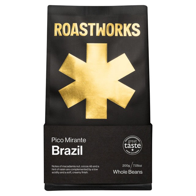 Roastworks Brazil whole bean coffee 200g, imported from the UK