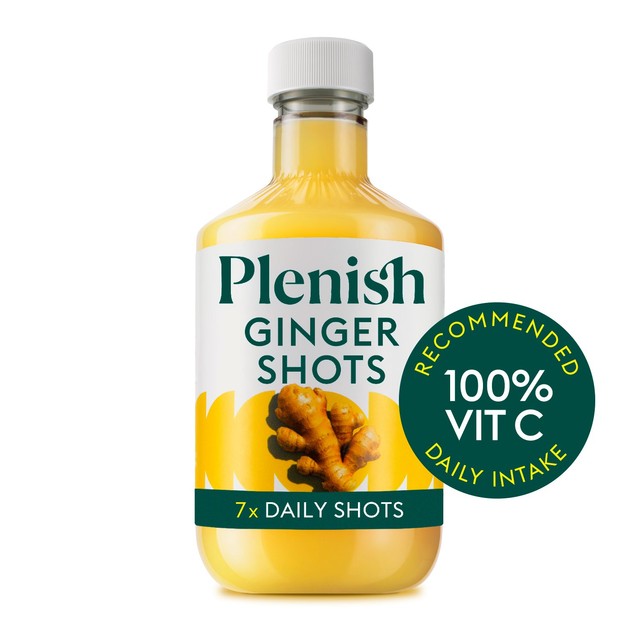 Plenish Apple and Ginger Shots 420ml, imported from the UK