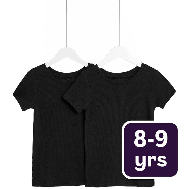 M&S Heatgen unisex black thermal tops 8-9 years, imported from the UK