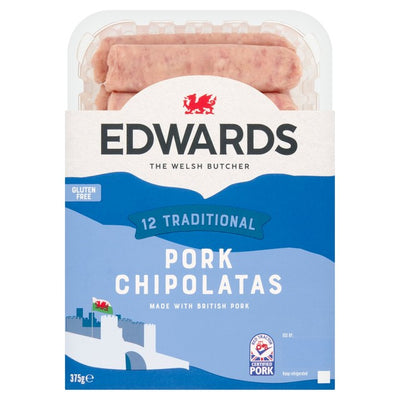 Edwards Traditional Pork Chipolatas Gluten Free Sausages 375g