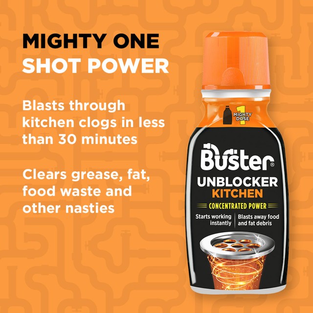 Buster Mighty 1 Dose Kitchen Drain Unblocker 150ml - British product