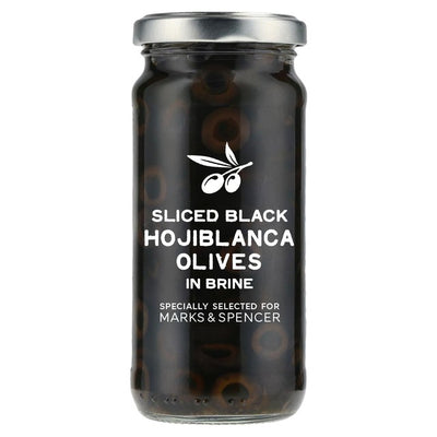 M&S Sliced Black Hojiblanca Olives in Brine 230g
