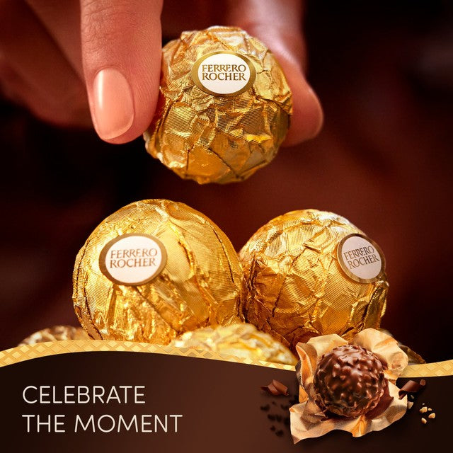 Ferrero Rocher milk chocolate hazelnut pralines in a 24-piece box - British product