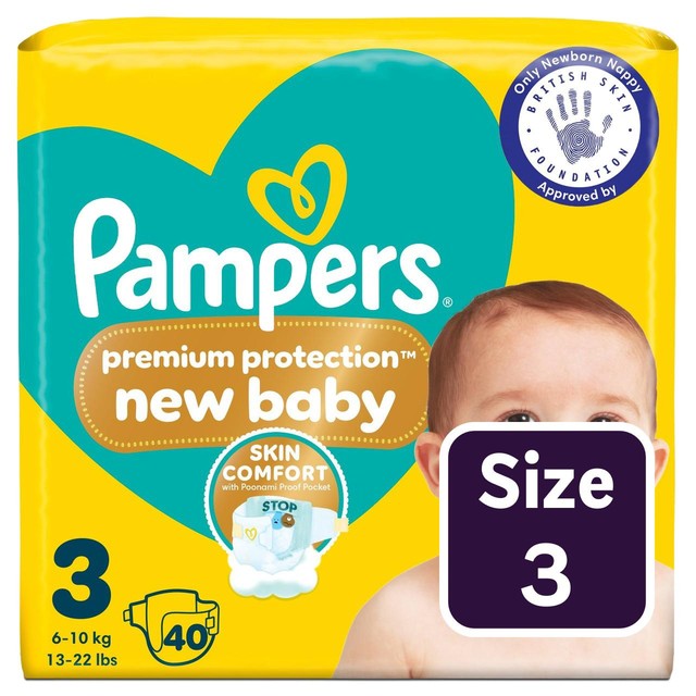 Pampers baby nappies size 3, imported from the UK