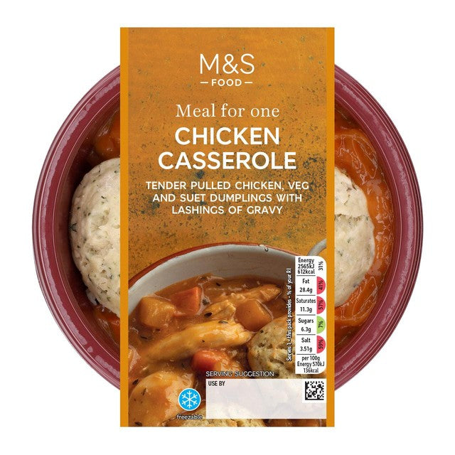 M&S chicken casserole with dumplings 450g, imported from the UK