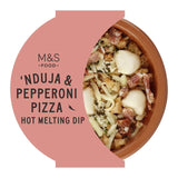 M&S Nduja & Pepperoni Pizza Hot Melting Dip 170g, imported from the UK