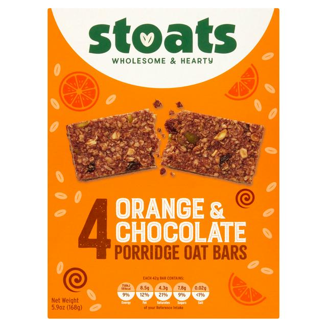 Stoats Orange Chocolate Porridge Oat Bars 4x42g