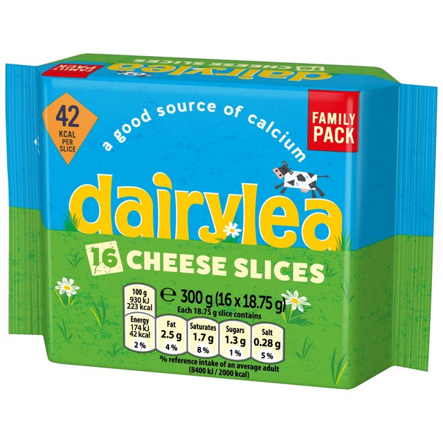 Dairylea Cheese Spread Slices With Added Calcium 16 pack - British product