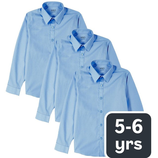 M&S boys slim fit shirts blue 5-6 years, imported from the UK