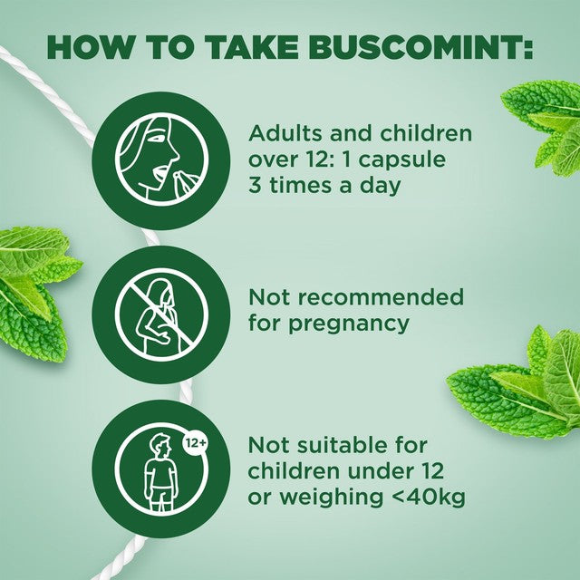 Buscopan Buscomint Peppermint Oil Capsules 24 Pack - British product