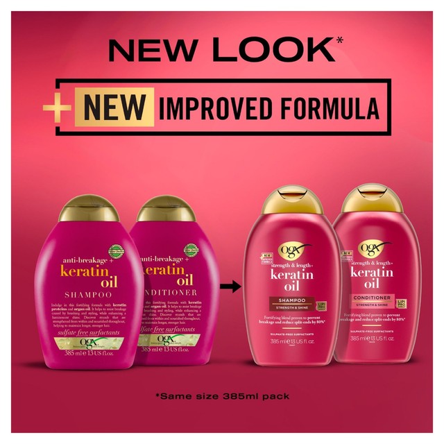 OGX Anti-Breakage Keratin Oil shampoo 385ml, imported from the UK