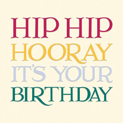Woodmansterne Emma Bridgewater Hooray Birthday Card 16x16cm