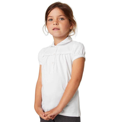 M&S Girls Regular School Polo White School Uniform Shirt 7-8 Years