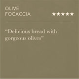 Pasta Evangelists olive focaccia 200g, imported from the UK