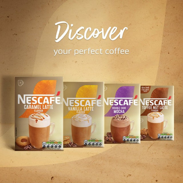 Nescafe Gold Vanilla Latte instant coffee 7 sachets, imported from the UK