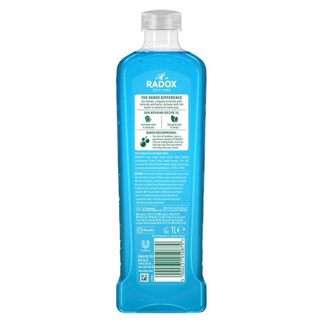 Radox Muscle Soak bath soak with sage and sea minerals 1L, imported from the UK