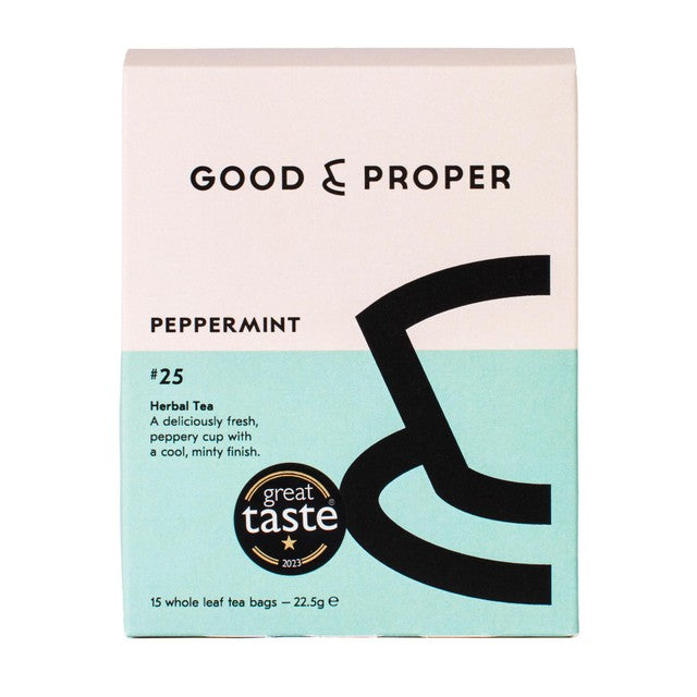 Good & Proper Tea peppermint teabags 22.5g, UK version