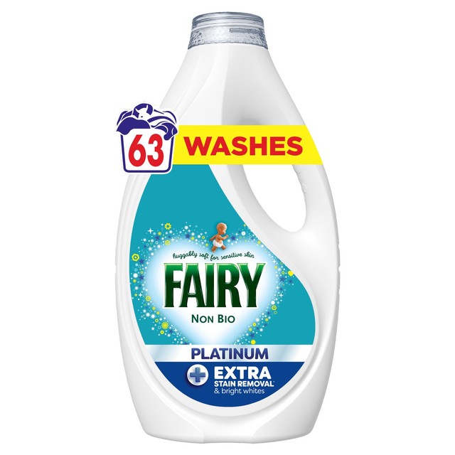 Fairy Platinum Non Bio washing liquid 63 Washes - British product