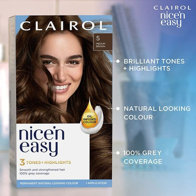 Clairol Nice'n Easy hair dye 6.5 Lightest Brown - British product