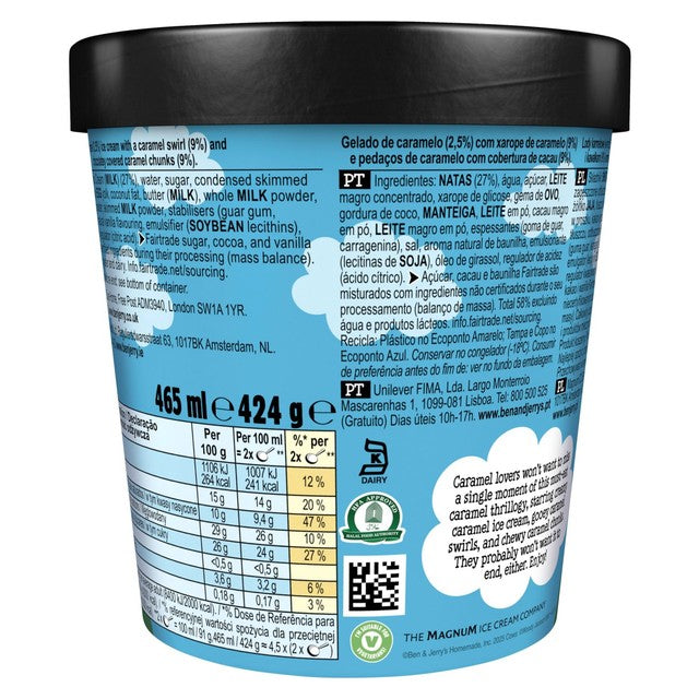 Ben & Jerry's caramel ice cream tub 465ml - British product