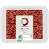 Ocado organic beef mince 15% fat 400g, imported from the UK