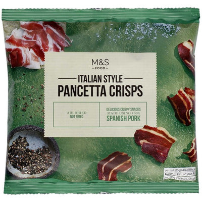 M&S Italian Style Pancetta Crisps Pork Crackling Snacks 25g