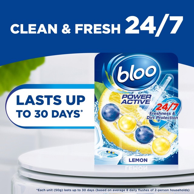 Bloo lemon toilet rim blocks 2 x 50g - British product