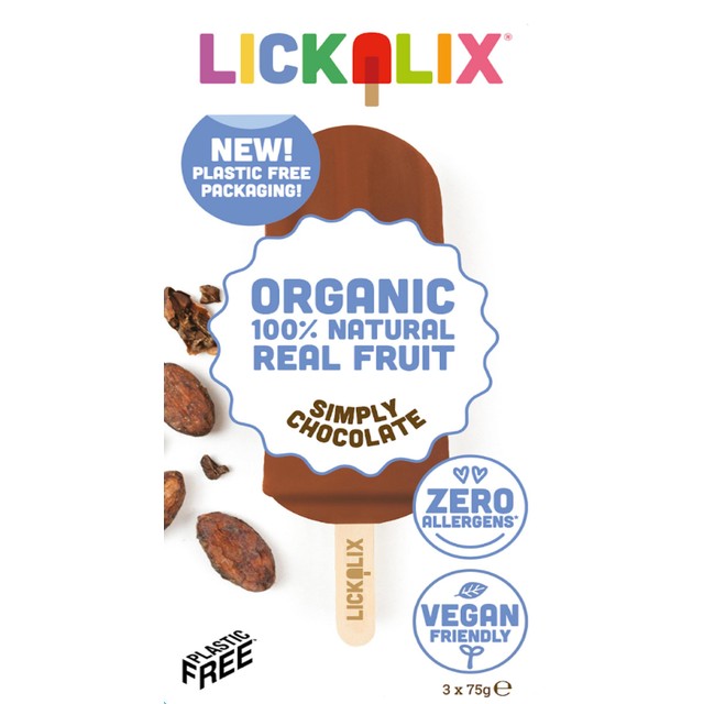 Lickalix chocolate ice lollies 3 pack, UK version