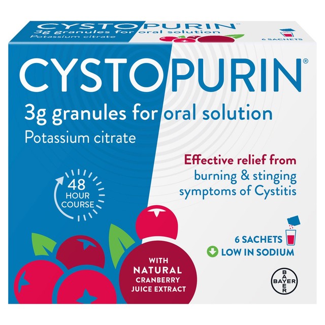 Canesten Cystopurin granules with natural cranberry juice extract 6 sachets - British product