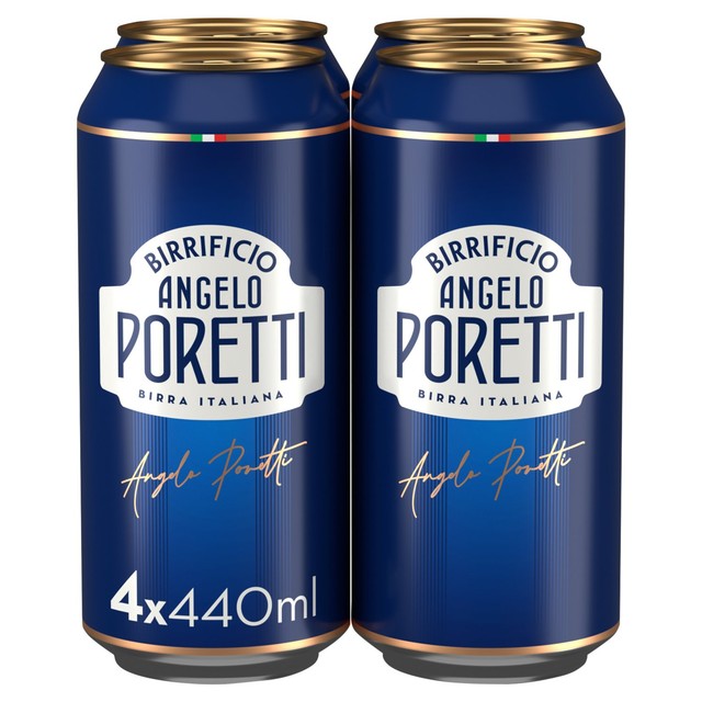 Birrificio Poretti Premium Italian Lager Beer 4 x 440ml cans - British product