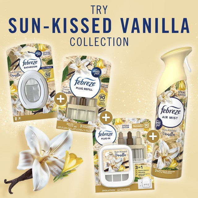 Febreze Bathroom Air Freshener Sun-Kissed Vanilla - British product