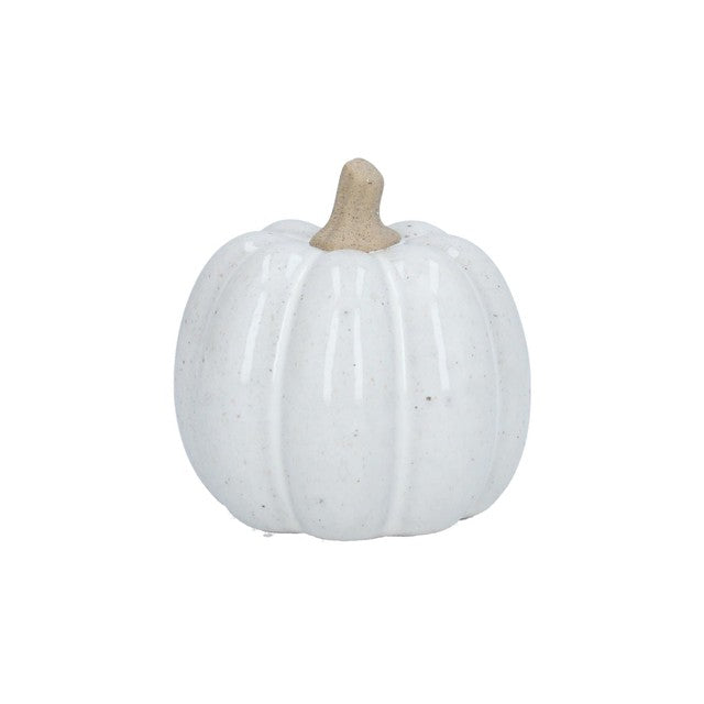 Gisela Graham white earthenware small pumpkin ornament autumn halloween (British brand)