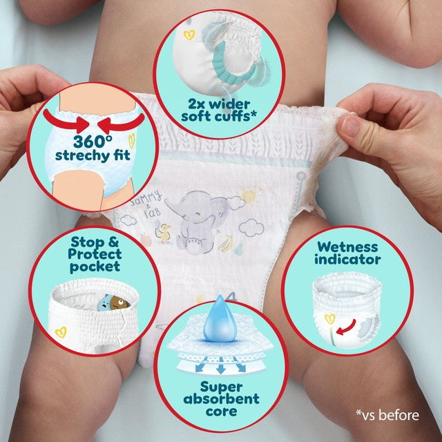 Pampers Premium Protection nappy pants size 6 (15kg+), imported from the UK