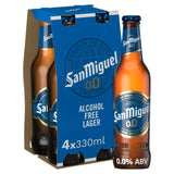 San Miguel alcohol-free Spanish lager beer 4 x 330ml bottles (British brand)
