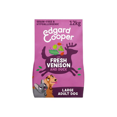 Edgard & Cooper Adult Grain-Free Dry Dog Food with Venison & Free-Run Duck 12kg