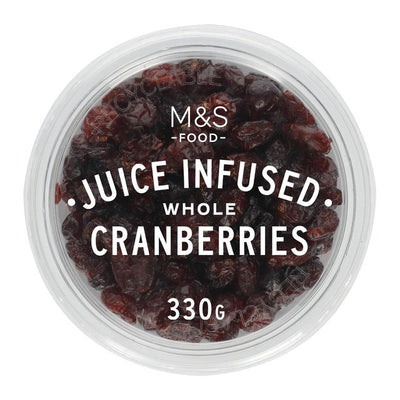 M&S Apple Juice Infused Whole Cranberries Dried Fruit Snacks 330g
