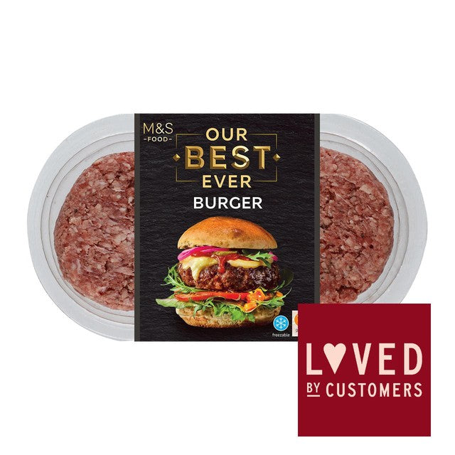 M&S beef burgers 340g, imported from the UK