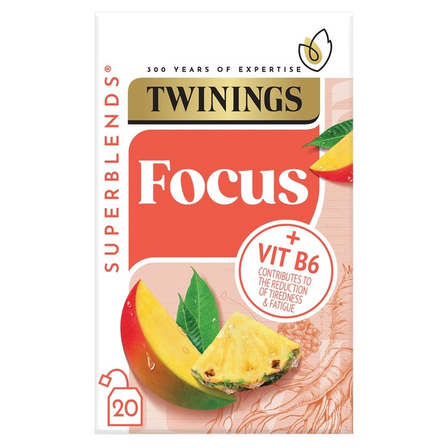 Twinings Superblends Focus mango pineapple herbal tea 20 teabags (British brand)